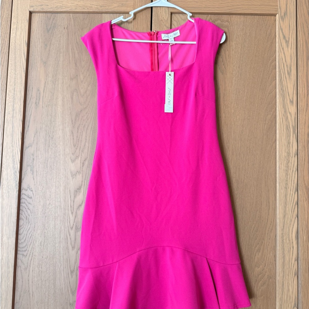 She & Sky Elegant Pink Sleeveless Dress